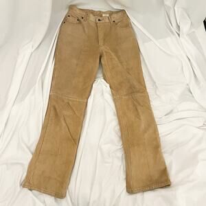 Wash2Wear W2W Tan Washable Suede Straight Legged Pants Womens 30 Western